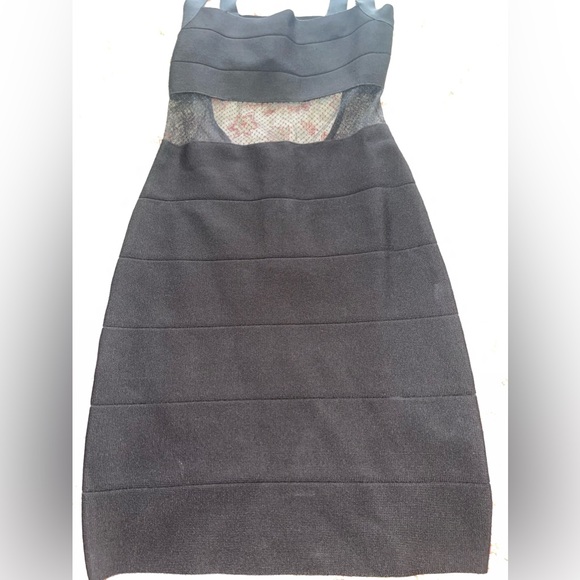 Black Bandage With Lace Dress — BEBE - Picture 2 of 8